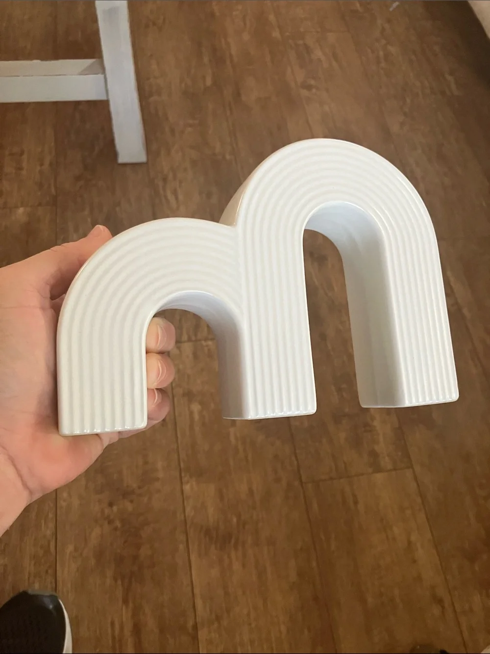 World Market White Ceramic Arch Candle Holder